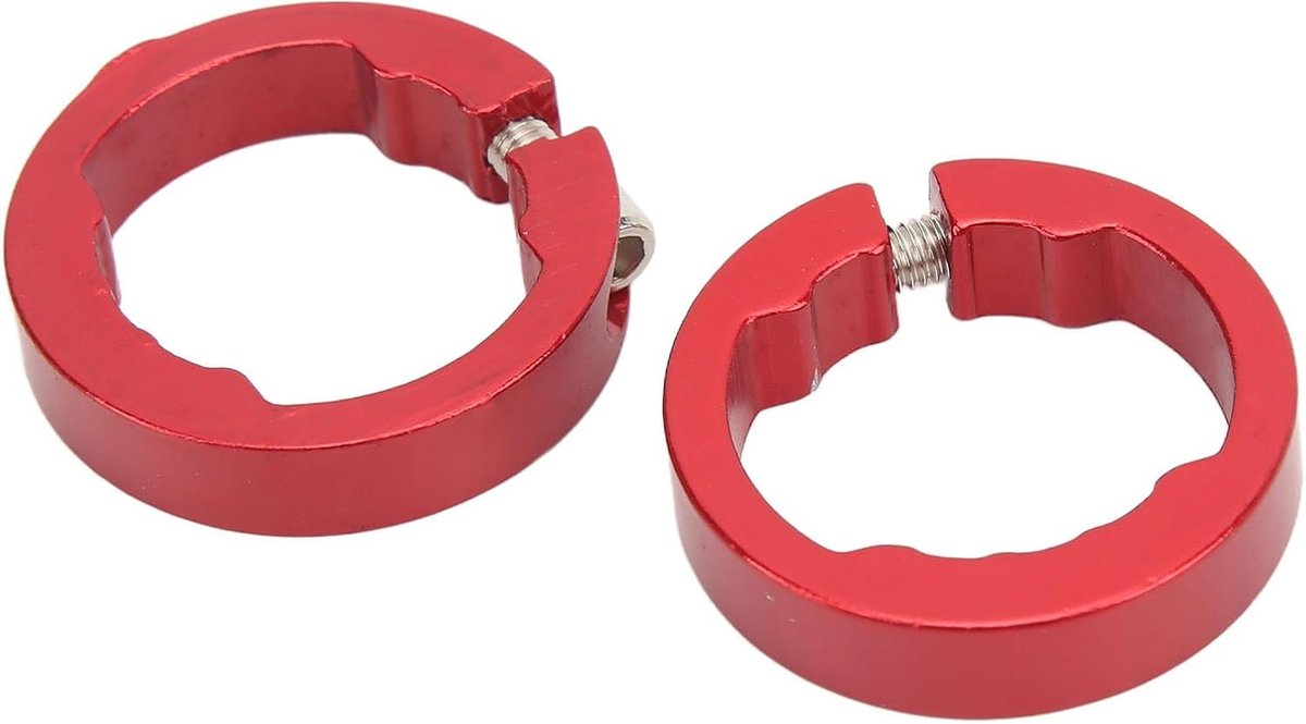 2 stuks fietshandvatten, klemringen, fietsgreepslot op klemmen, handgrepen van aluminiumlegering, vergrendelingsringen voor het vastzetten van fietshandgrepen voor 22,2 mm fietsstuur (rood)