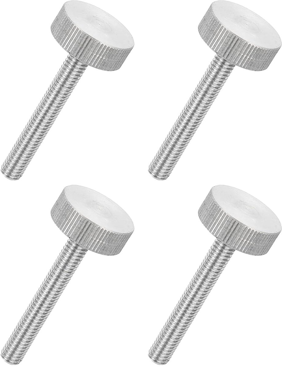 4 stuks M6 x 40 mm platte gekartelde kop platte greepschroeven 304 roestvrij staal volledige schroefdraad draaischroeven bevestigingselementen voor huishoudelijke apparaten verlichting