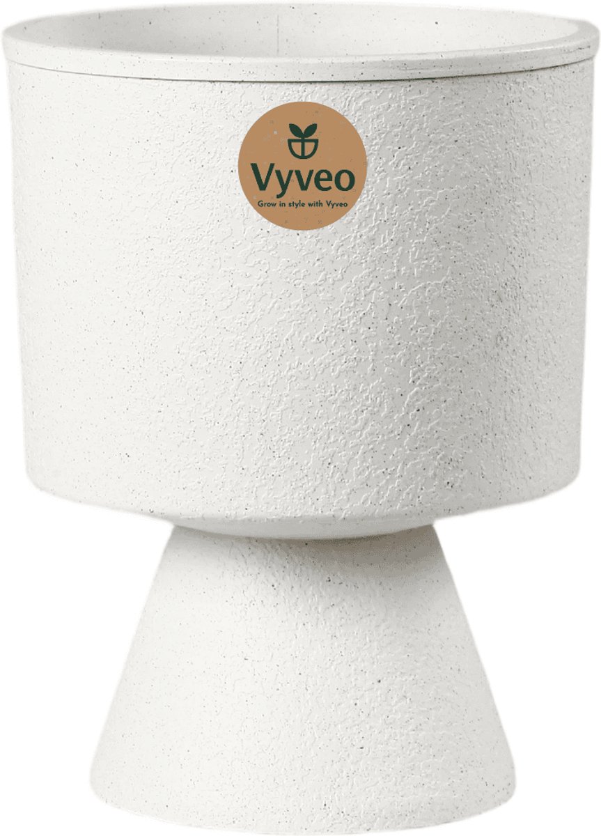 Vyveo - Bloempot Monolith - 27x35 - Wit - Bloempot voor binnen en buiten - Lichtgewicht - Breukbestendig - Vorstbestendig - UV-bestendig