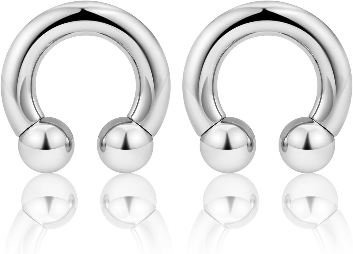 Hoefijzerpiercing, ring, barbell, roestvrij staal, binnendraad, intiem, septum, helix, tragus, neus, lip, neusring, oorpiercing, lichaamssieraden