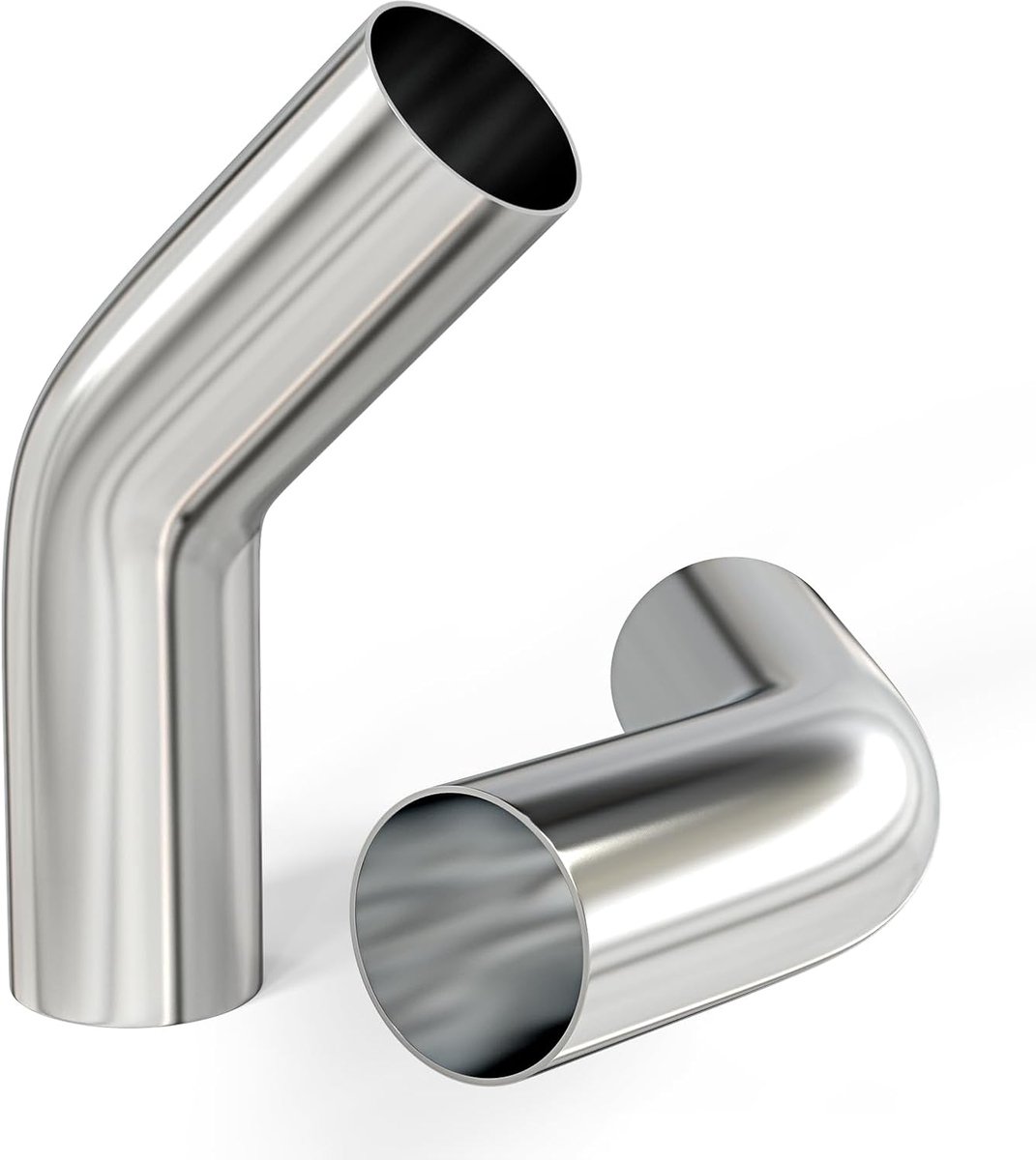2 stuks aluminium buis 45 graden elleboog legering buis 4"OD, pootlengte 4" (100 mm), voor koelsystemen