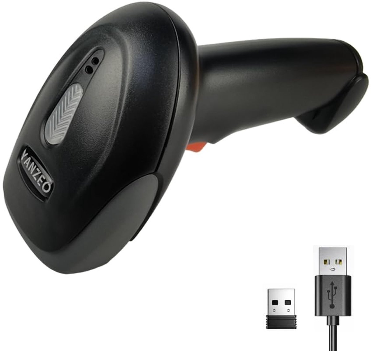 Elzusha - Draadloze 1D Barcodescanner 2.4G en USB Kabel voor Windows, Android, iOS