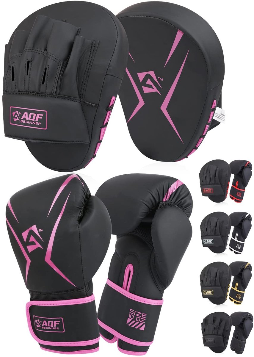 Elzusha - Bokshandschoenen en Focus Pads Set - Synthetisch Leer - Volwassenen en Kinderen