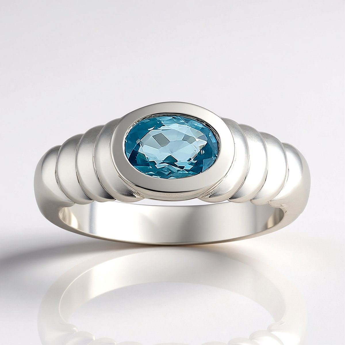 Cavill - Zilveren Ovale Ratanakiri Zirkon Ring 0,961 ct - 925 Sterling Zilver Bezel Zetting - Elegante Ring Met Edelsteen Blauw Paars