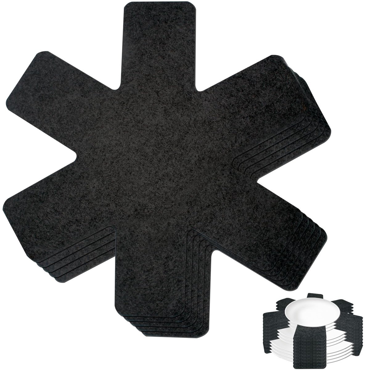Pannenschonerset van Vlies, 8 Stuks 35cm, Hittebestendig en Antislip