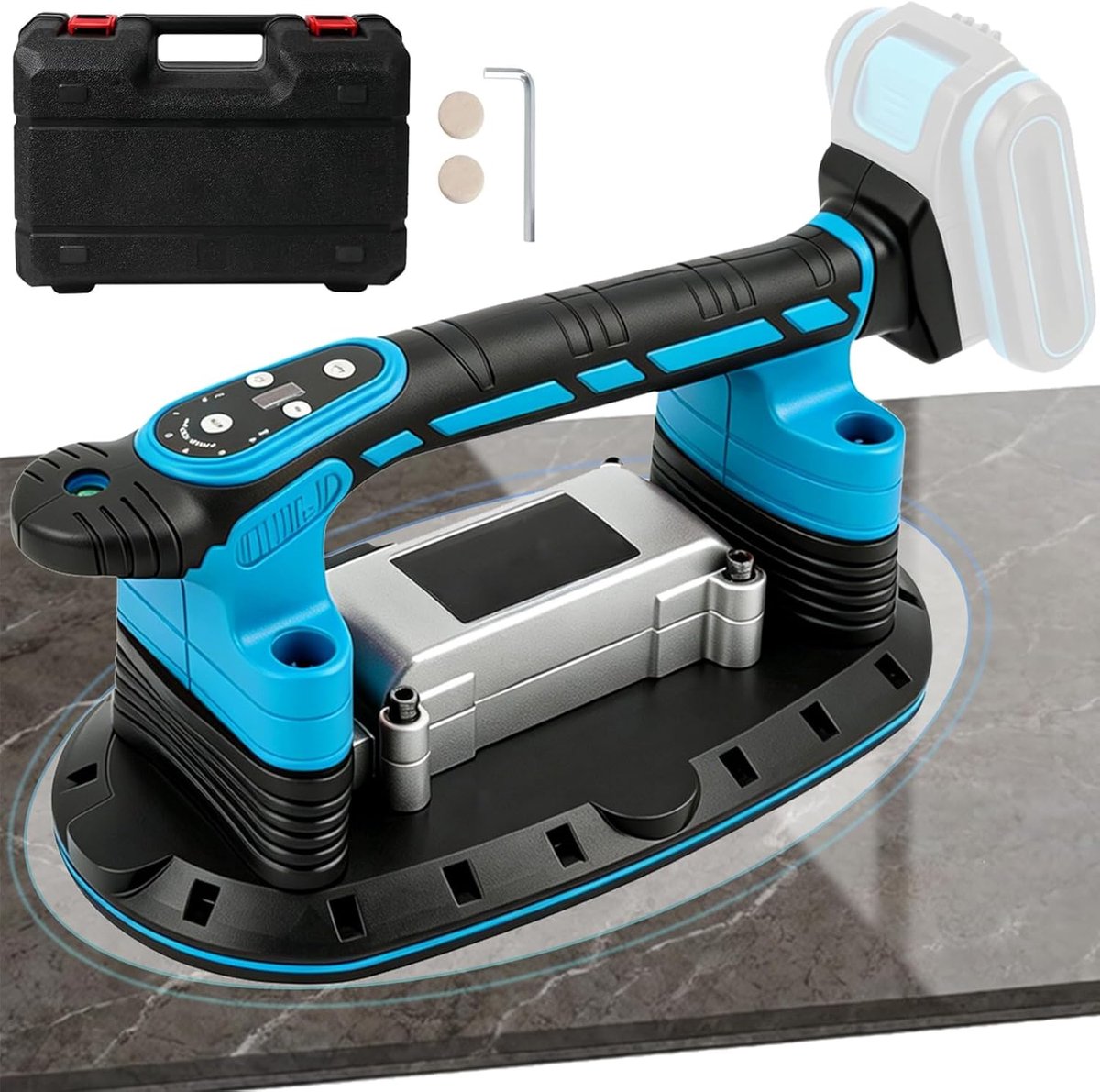 Tegelmixer en zuignappen voor Makita accu - 2-in-1 - compatibel met Makita 18 V 20 V accu - 6 versnellingen - instelbaar - 400 kg - adsorptie voor tegels - glazen tegels (zonder