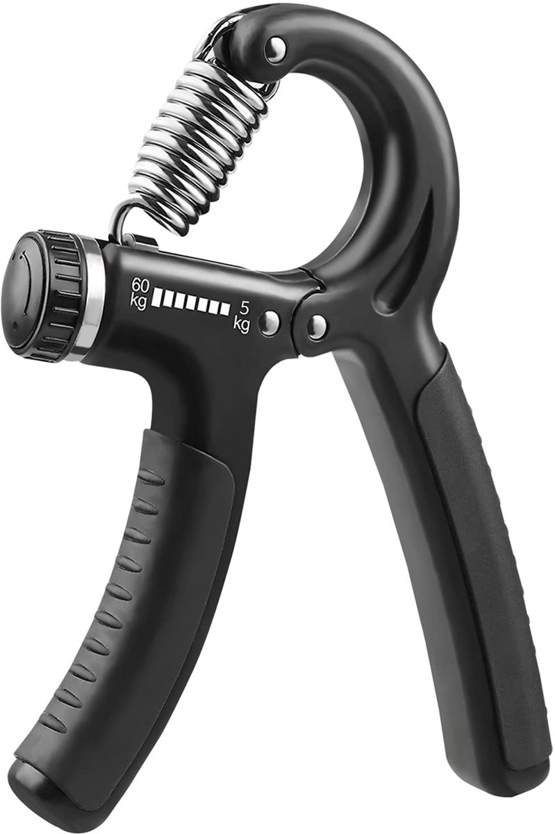 Verstelbare Handtrainer 5-60 kg - Griptrainer voor Hand, Vingers & Onderarmen - Krachttrainer voor Fitness, Revalidatie, Klimsport, Therapie & Stressvermindering