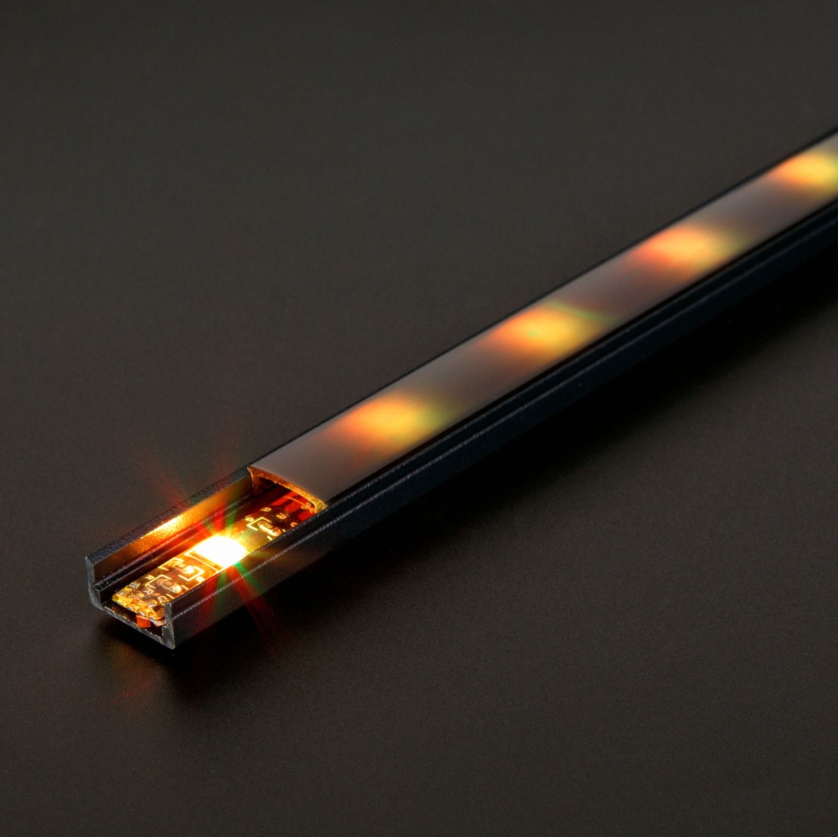 LED-Profiel Aluminium U-Vorm - Zwart - 1000 × 17 × 8 mm - Voor LED-Strips 11 mm - Koeling En Bescherming - 1 Stuk [41010A1-BK]