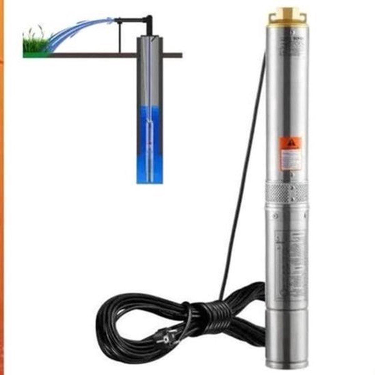 Dompelpomp - Waterpomp - Pomp - 2200W Ingebouwde Motor - RVS Waterpomp voor Irrigatie en Industriële Toepassingen - Tuinpomp - Diepwaterpomp - Elektrische
