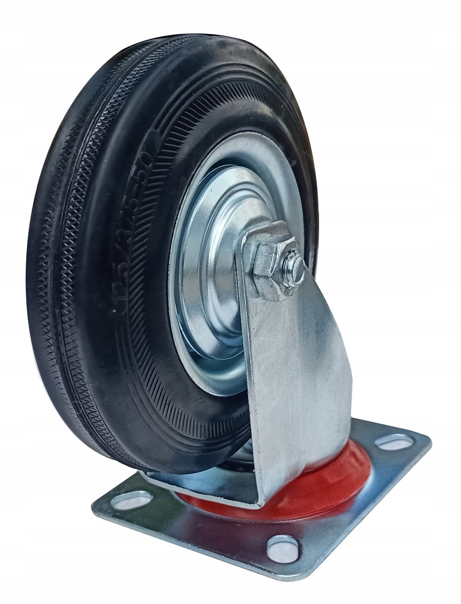 Zwenkwiel 125mm Metaal met Rubber - Draaiend voor Transportwagens
