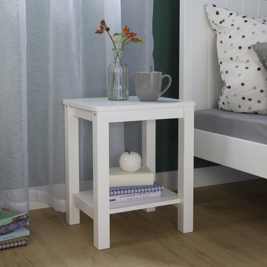 Zijbed Hout Witte Slaapkamer Koffie Woonkamer Tafel, Klein — afbeelding 4