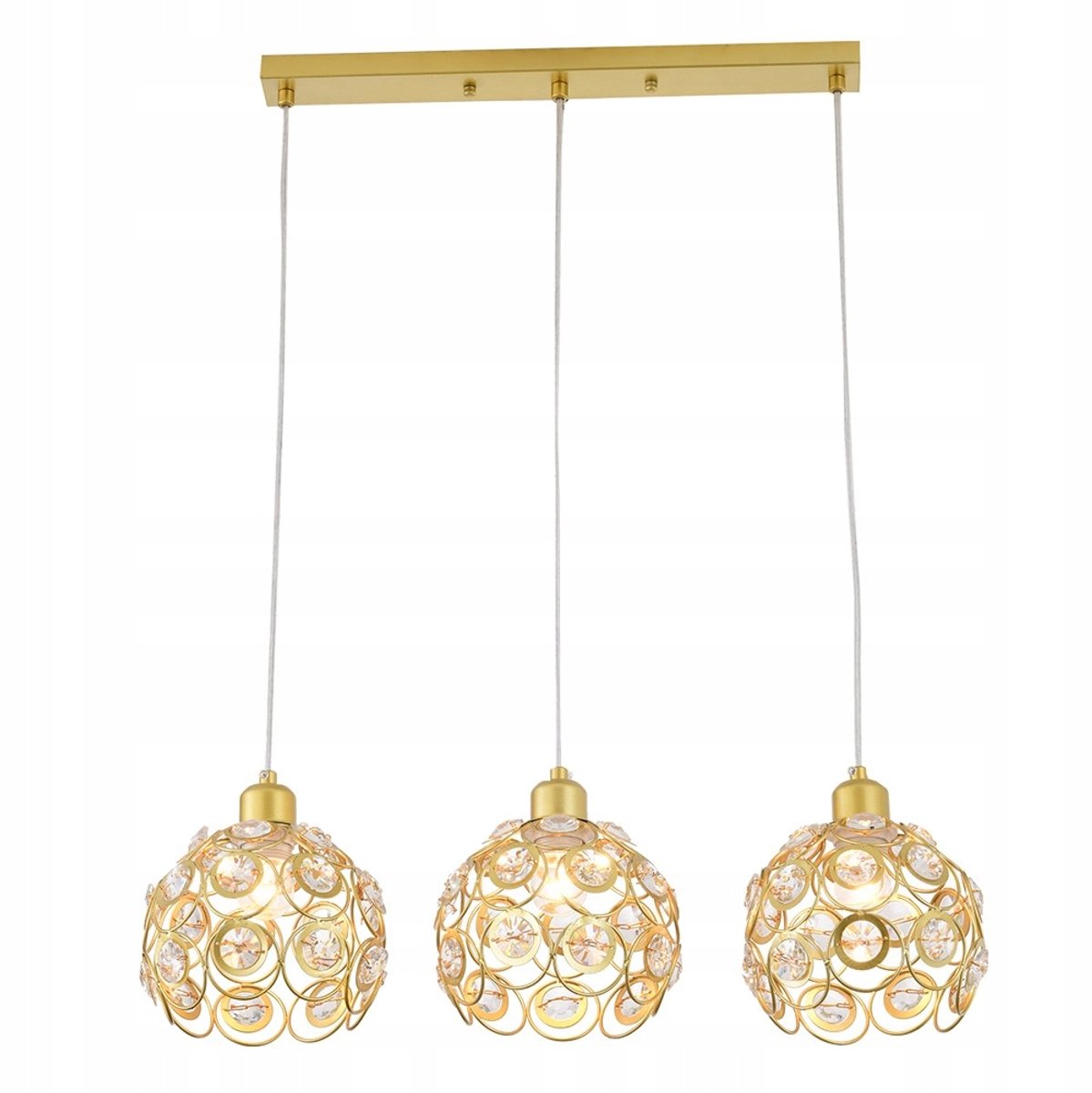 Florence Hanglamp Kristal 3-lichts E27 Goud 65cm