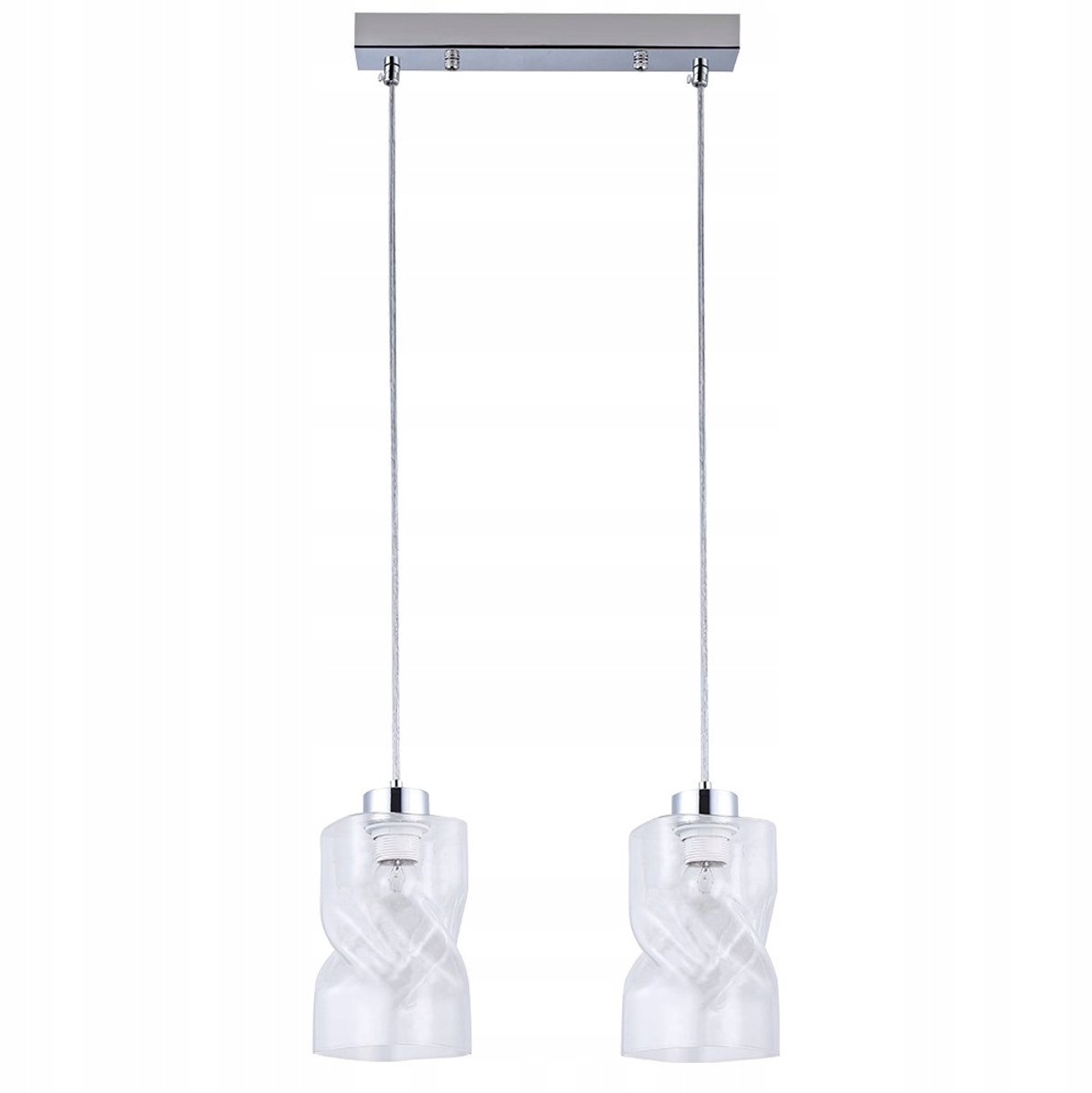 LARVIK Dubbele Hanglamp E27 Chroom Transparant Glas 36cm