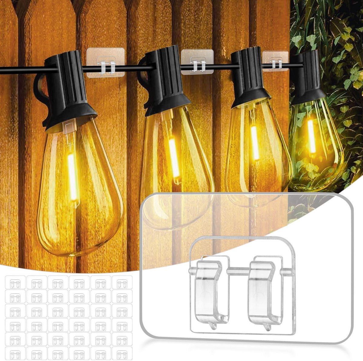 SolidKeus - 100 Stuks Waterdichte Licht Haakjes voor Buiten