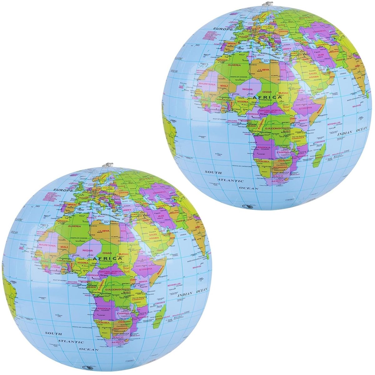 SolidKeus - Set van 2 Opblaasbare Wereldbollen