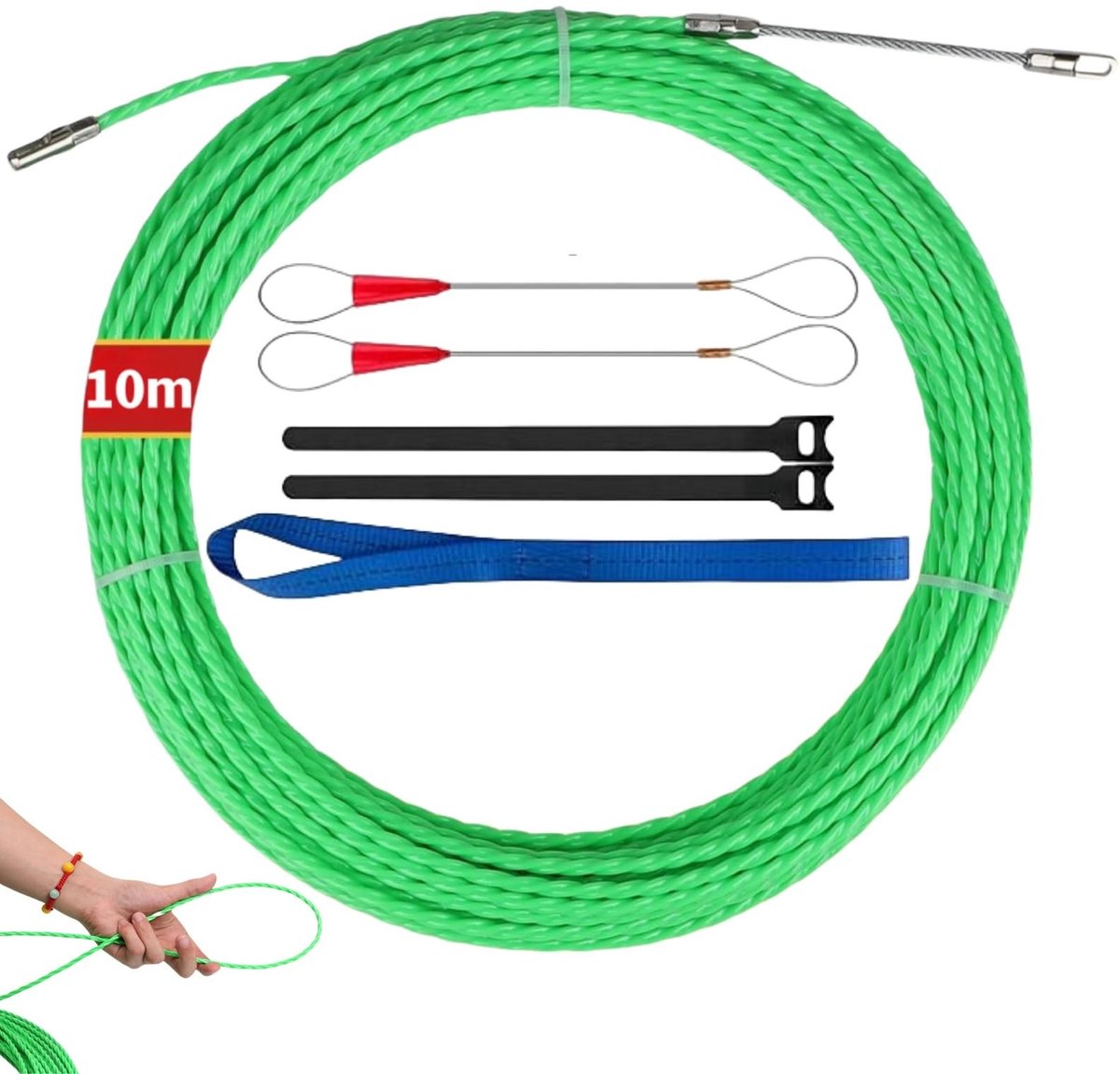 SolidKeus - Kabeltrekhulpmiddel van 10m voor Elektriciens