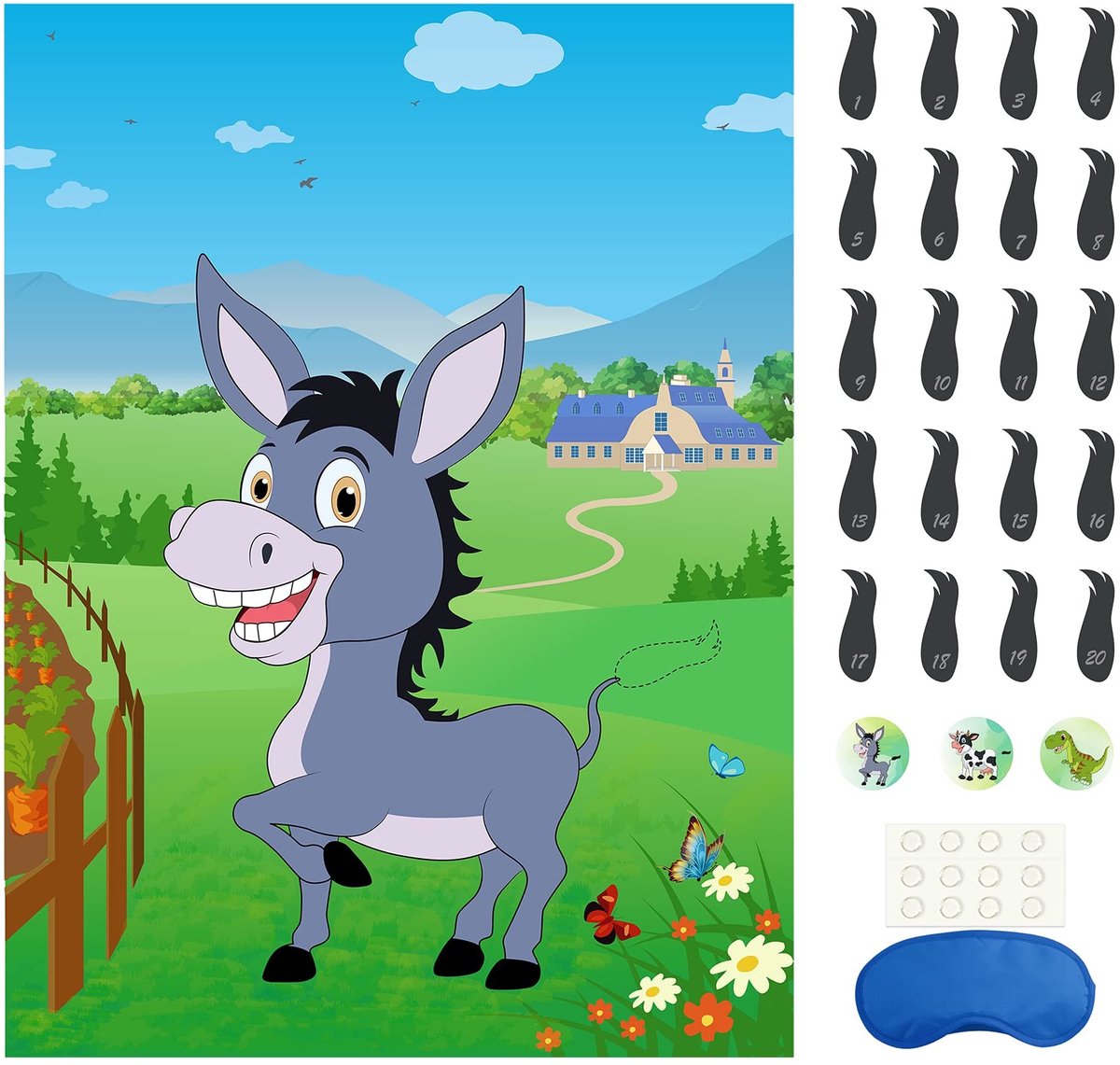 SolidKeus - Pin the Tail on the Donkey Spel voor Verjaardagen