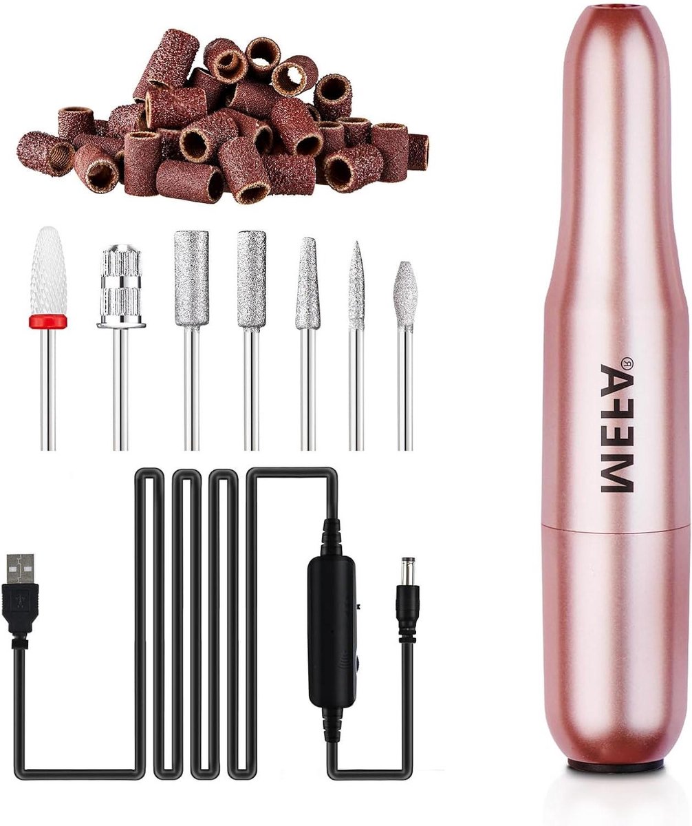 Elektrische Nagelfrees - Manicure Set - Nagels Vijlen - 20.000 Omw/min Instelbaar - 13 Delig - Wit