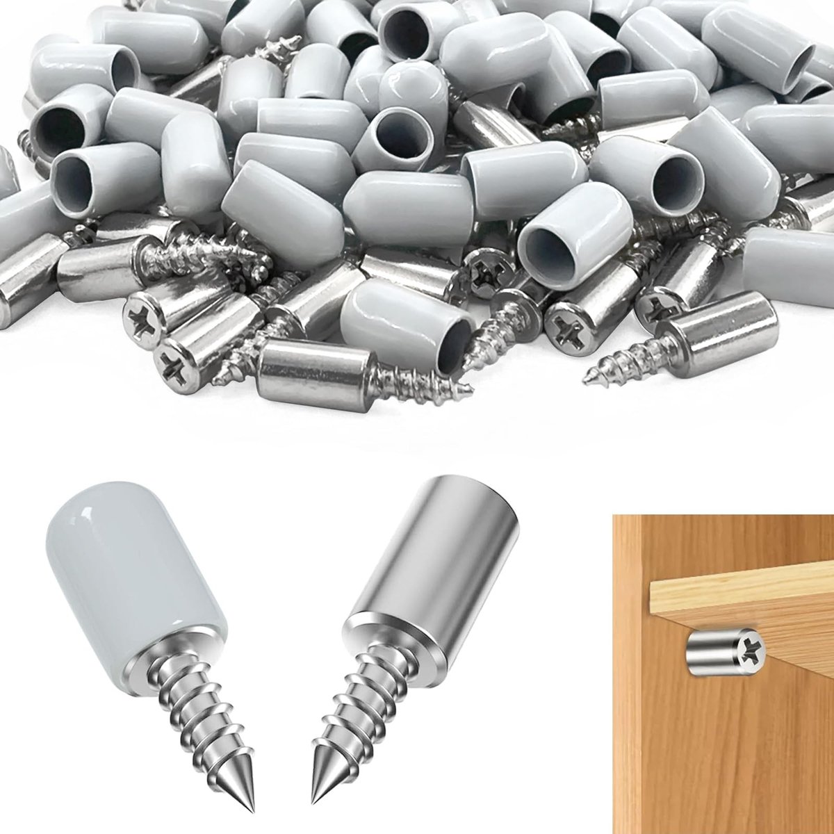 SolidKeus - Set van 60 Houten Planksteunen met Antislip Kap