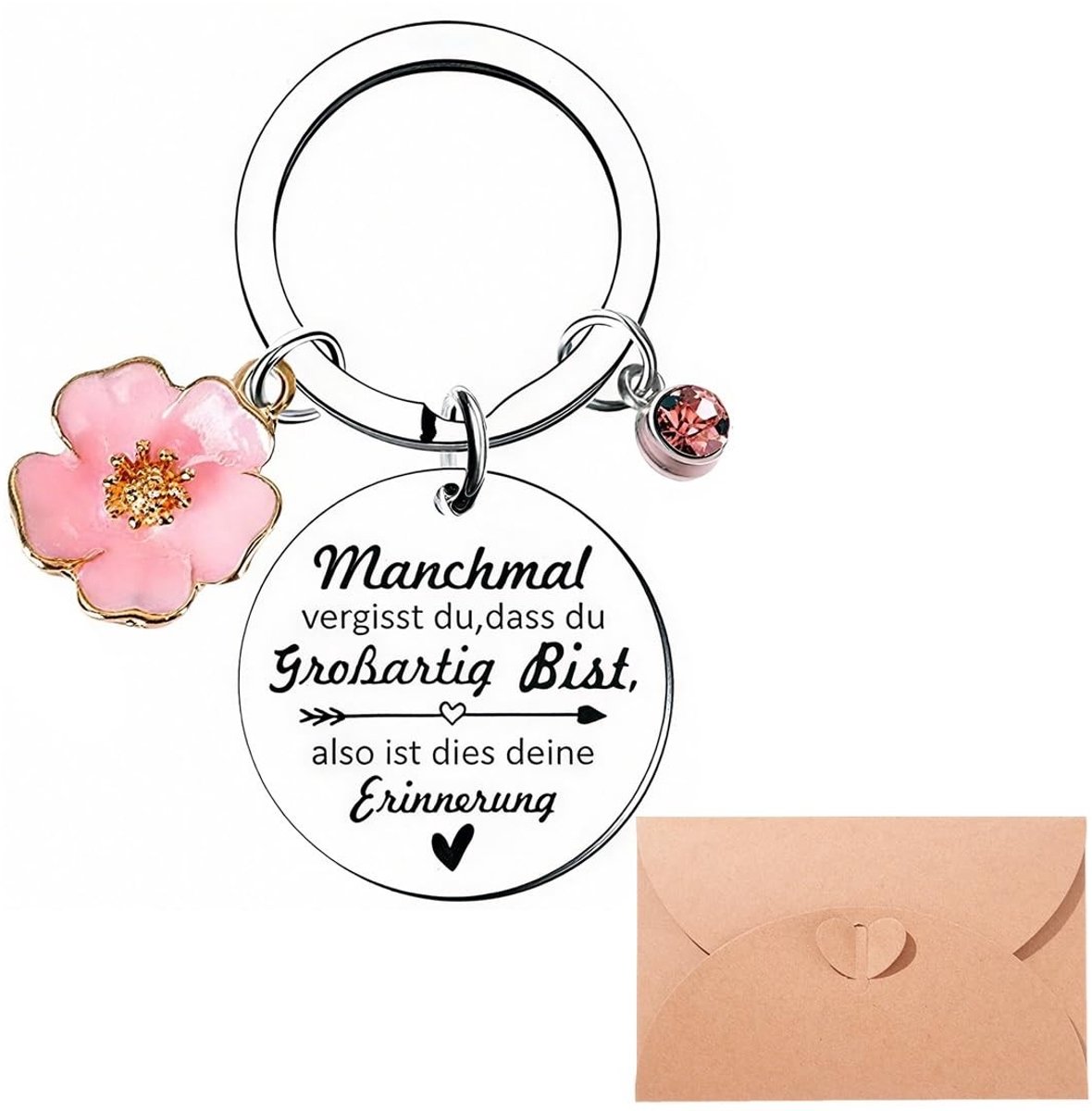 SolidKeus - Inspirerende Sleutelhanger Cadeaus voor Vrouwen met Envelop