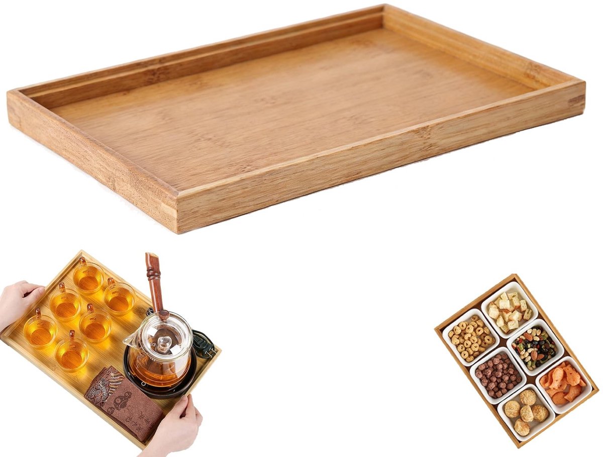 SolidKeus - Server Tray met Handvatten voor Ontbijt en Thee