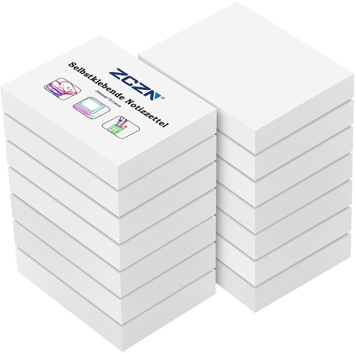SolidKeus - Set van 14 Witte Sticky Notes 51 x 38 mm
