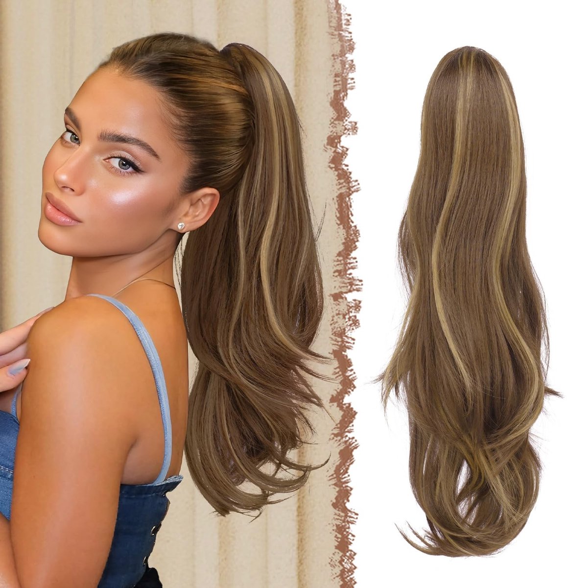 SolidKeus - Golvende Paardenstaart Extensions 50 cm Honing Blond