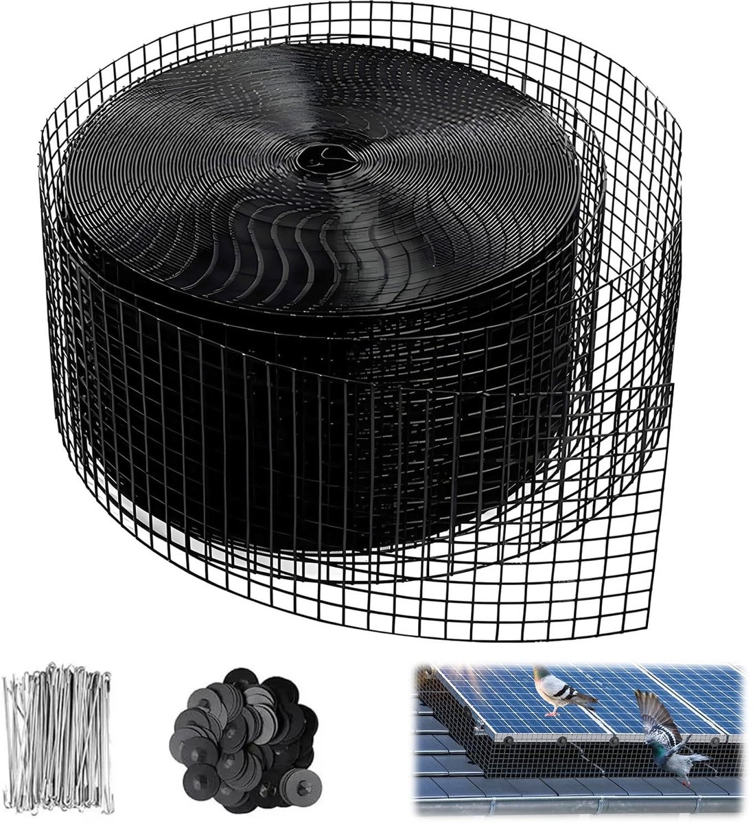 SolidKeus - Vogelwerend Net voor Zonnepanelen van 30 m x 20 cm