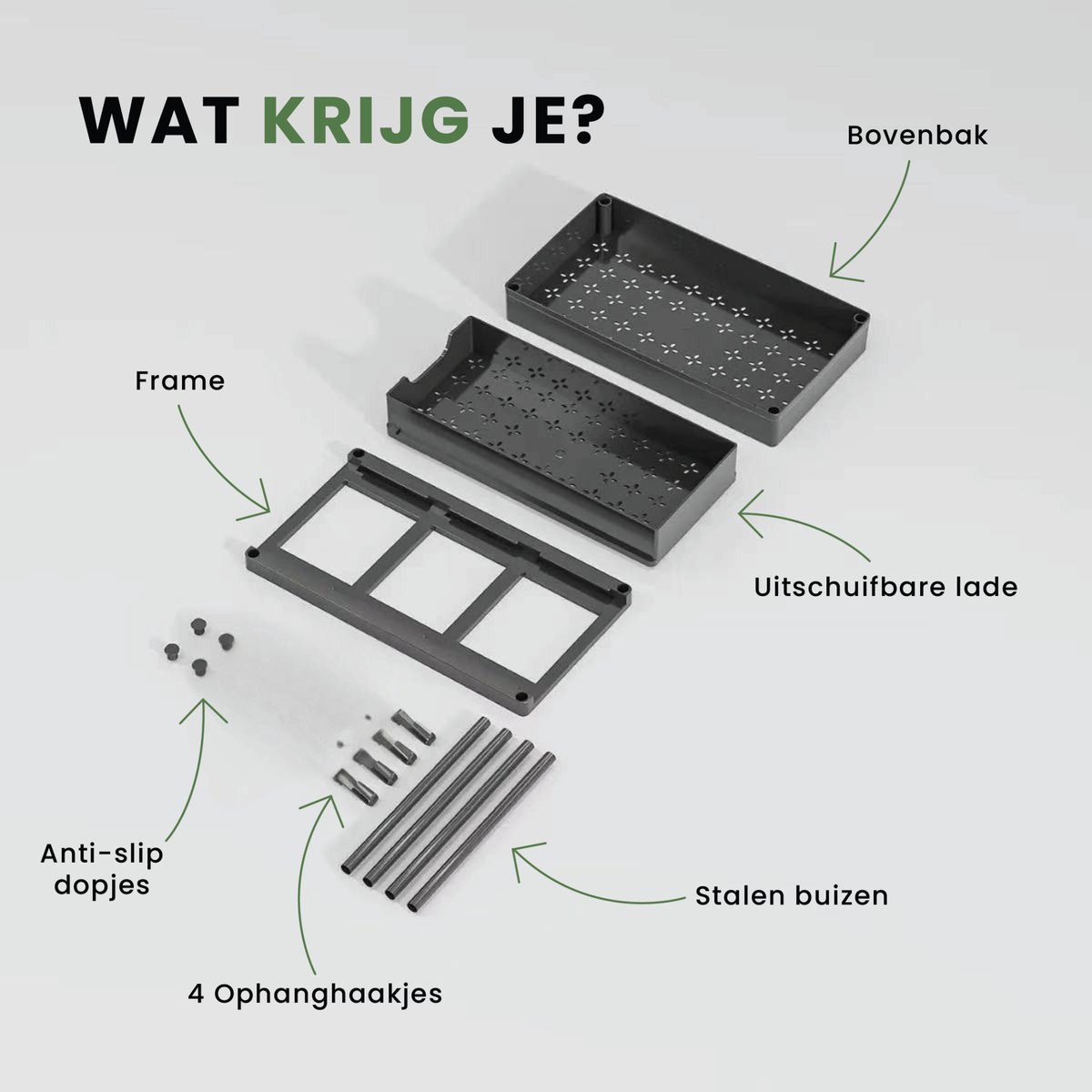 Caryota Keukenkast Organizer - Uitschuifbare Lade voor Gootsteenkast of Badkamer - Dubbellaags - Uitrekbaar - 39,7 x 22 x 35 cm - Kunststof - Zwart — cadeau in Cadeau-ideeën - foto 7