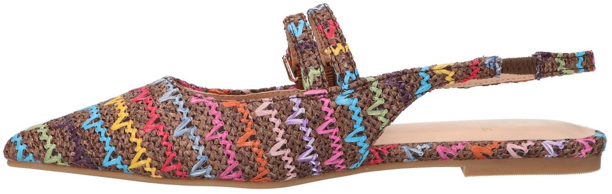 La Strada Slingback Bruin Raffia - Damesschoenen - Maat - 38