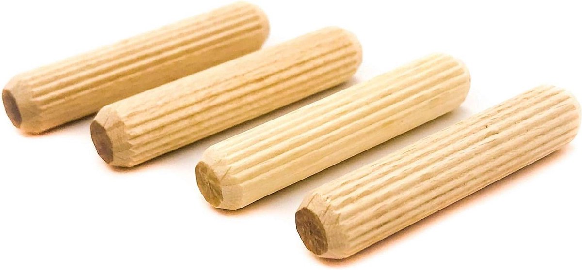 Houten Pluggen - Deuvels Paspennen - Meubels Monteren - Gegroefd Taps Toelopend - 10x50 mm - Houtkleur