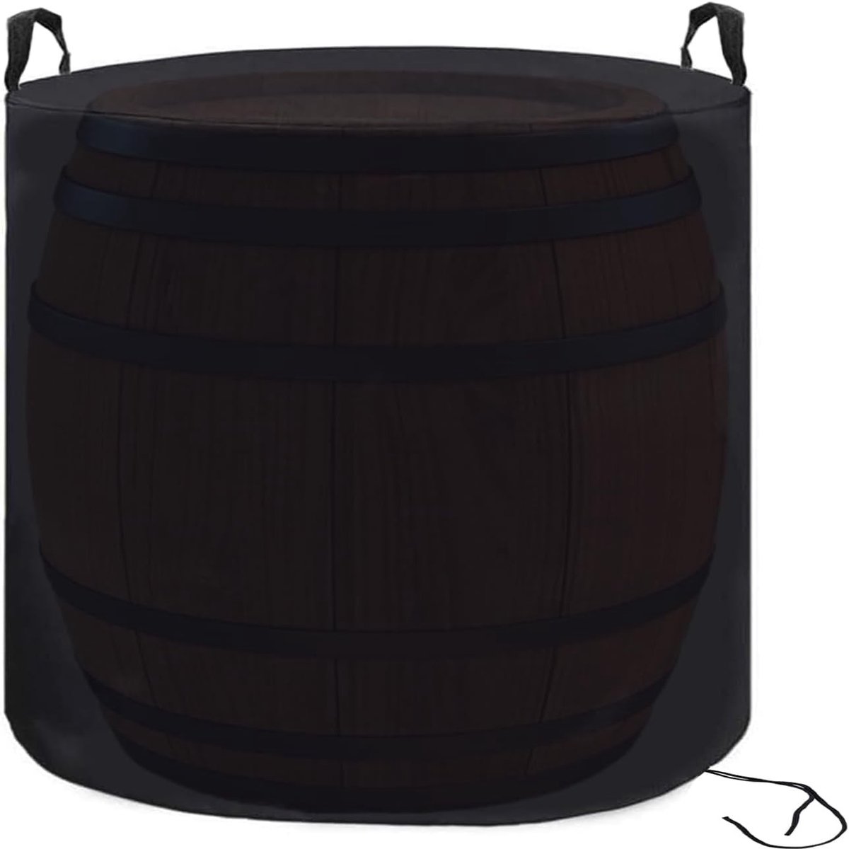 Weerbestendige regentonbeschermhoes met handgrepen, rond, 420D polyester, 90 x 90 x 90 cm, ideale afdekking voor tuin en buitengebruik