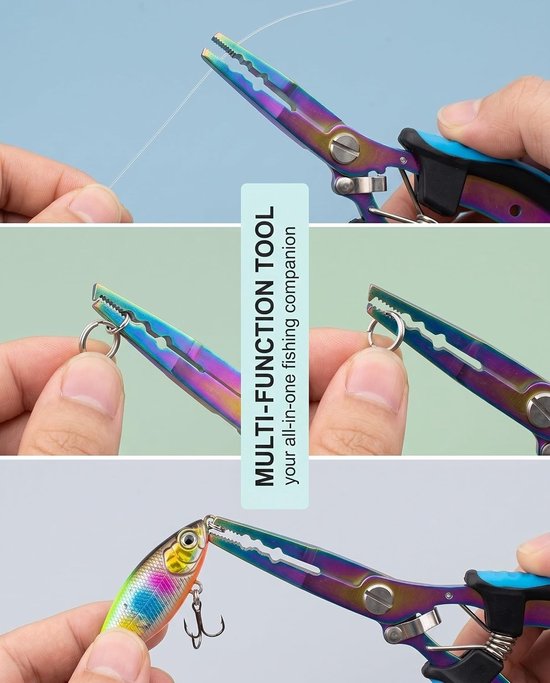 Nauwkeurige haakverwijderaar 16,5 cm - Corrosiebestendige visaccessoires met titanium coating in blauw-zwart, beschermt vissen en voorkomt roestvorming. — afbeelding 3