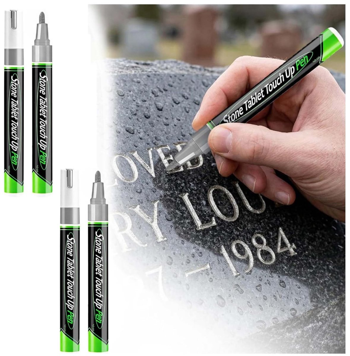 SolidKeus - 2 Stuks Permanente Markers voor Herstel van Inscripties op Grafstenen