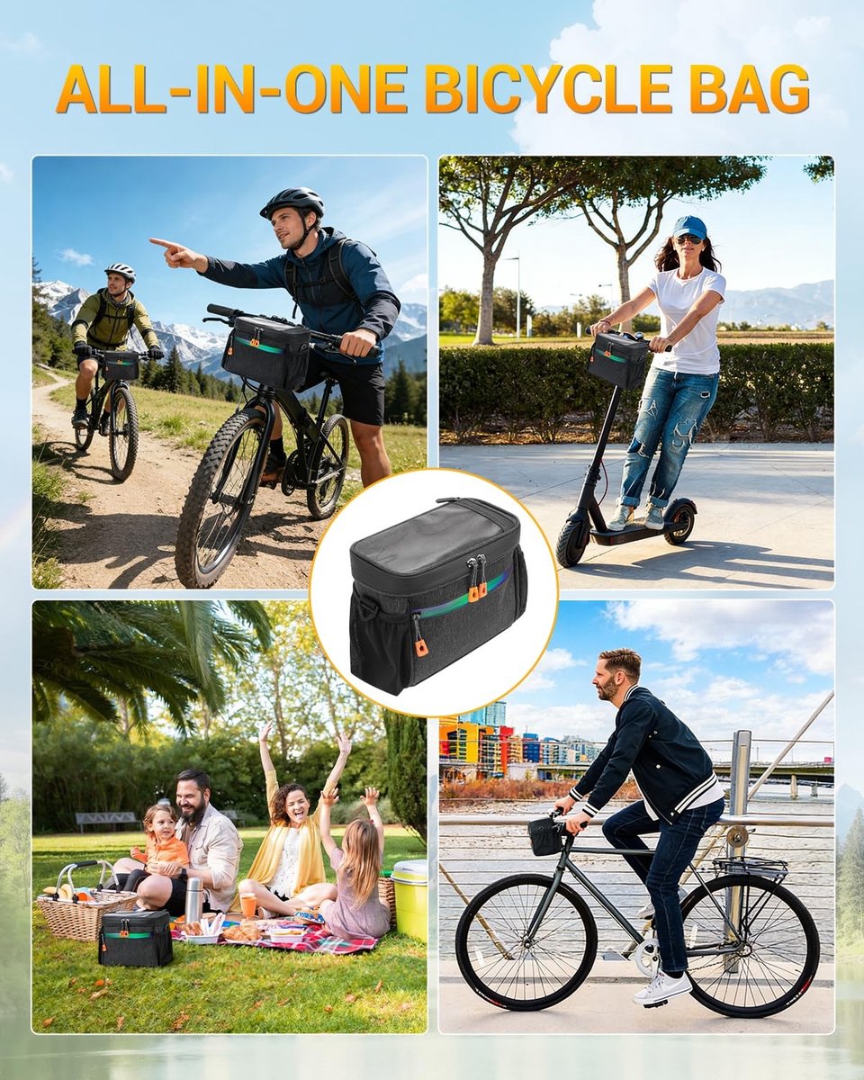 SolidKeus - Waterdichte Fiets Stuur Tas met Rits 4.2L