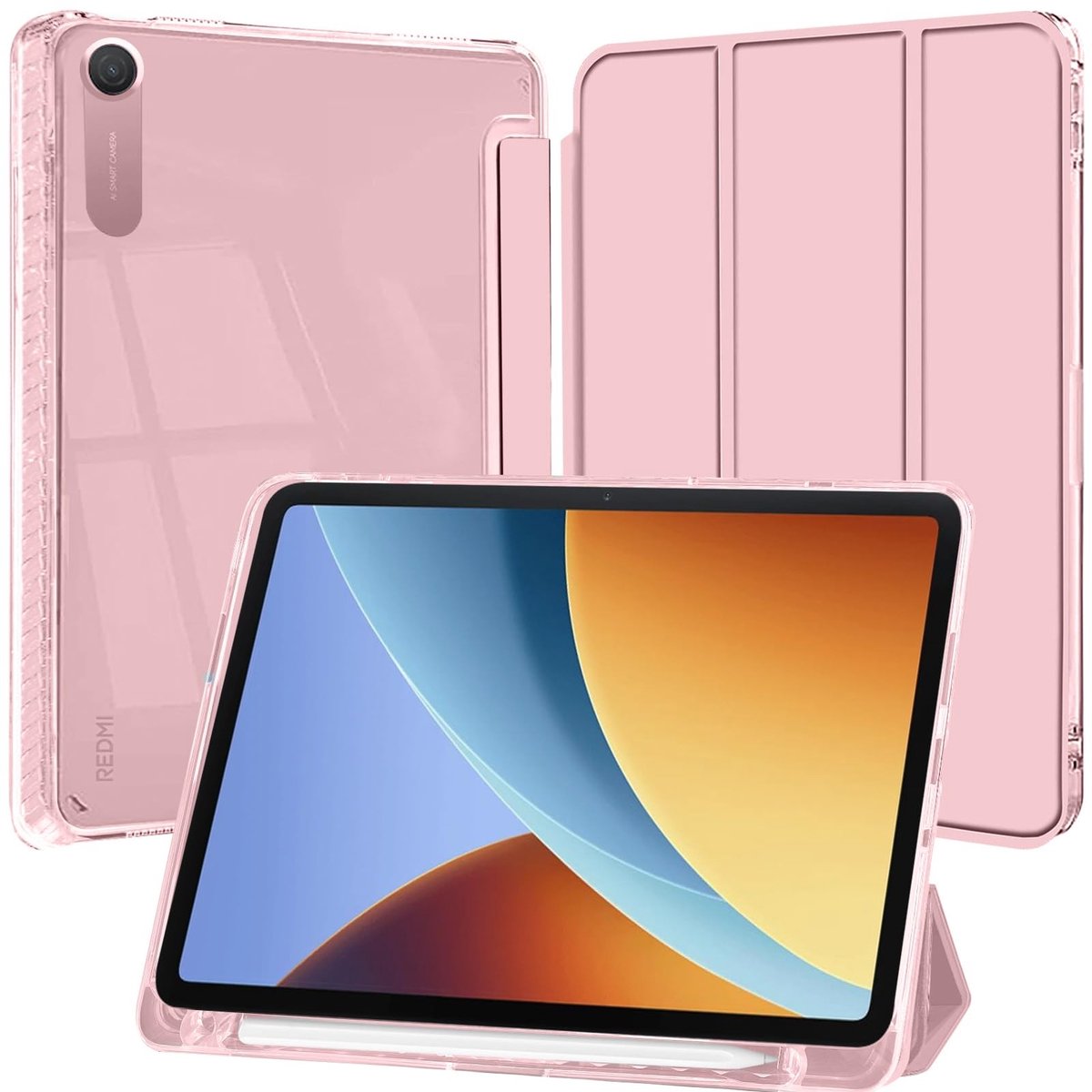 SolidKeus - Folio Hoesje voor Xiaomi Redmi Pad 2 SE 9,7 Inch met Penhouder en Transparante Achterkant