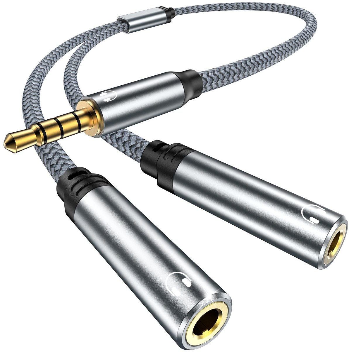 SolidKeus - Audio Y Splitter Kabel voor Hoofdtelefoons