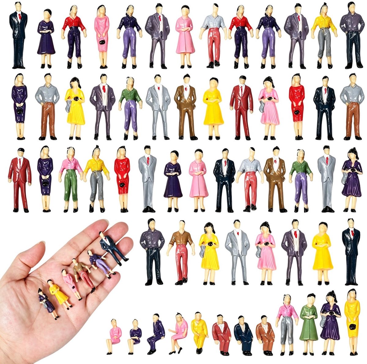 SolidKeus - Set van 30 Mini Figuren voor Modelbouw en Speelgoed