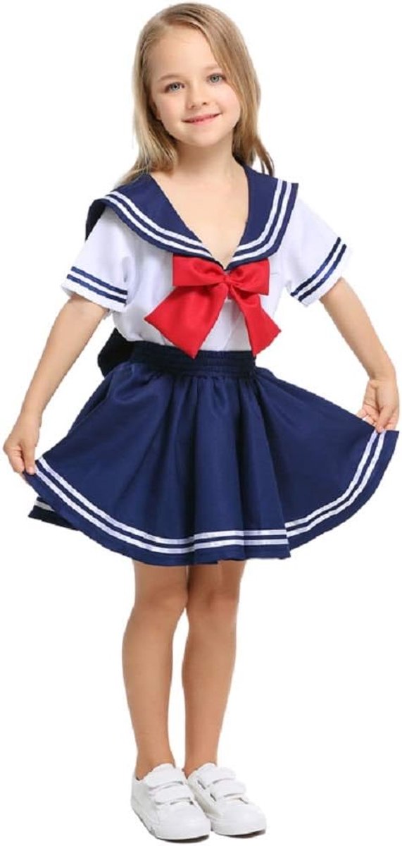 Matrozenpakje voor kinderen, Japans schoolmeisjesuniform, Halloween Carnaval Anime Cosplay-kostuum