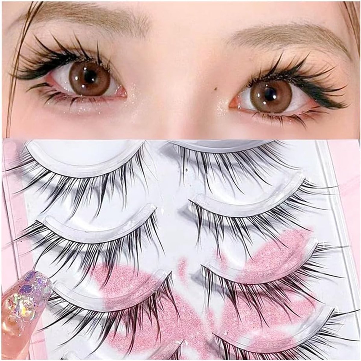 Valse wimpers, manga-wimpers, natuurlijke look, anime, korte cosplay