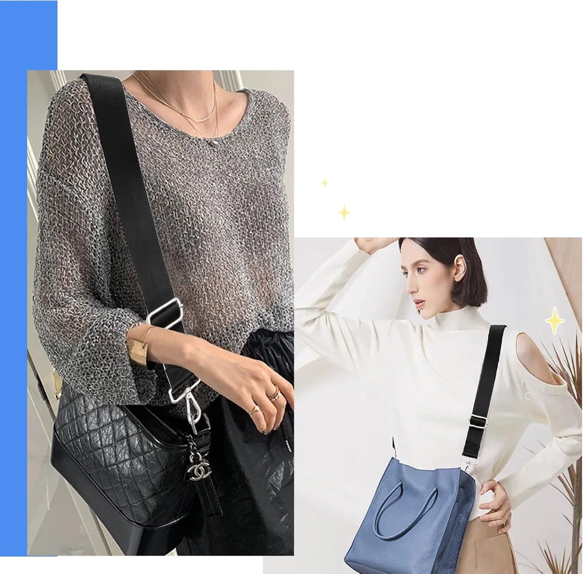 Riemen voor Handtassen Schouderriem Tas Riem Crossbody Tassen Strap met Clip Handtas Riem Tasschouderriem Vervanging voor Tassen Laptop