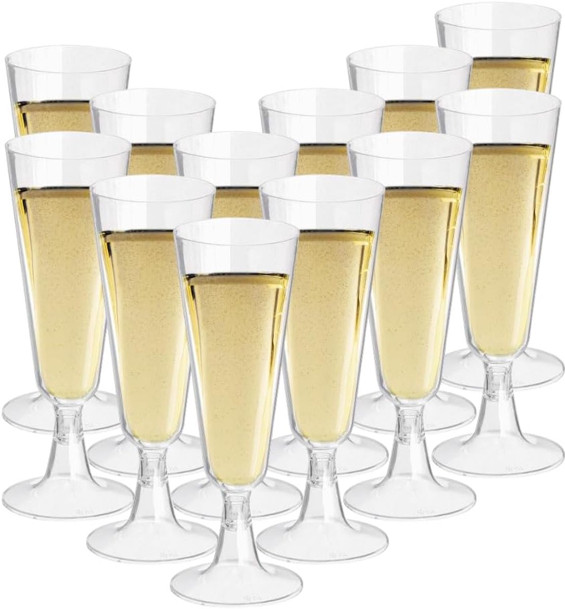 Kunststof Champagne Glazen - 12 stuks - Herbruikbaar - 150ml - Transparant - Kunststof - MERIDIAN