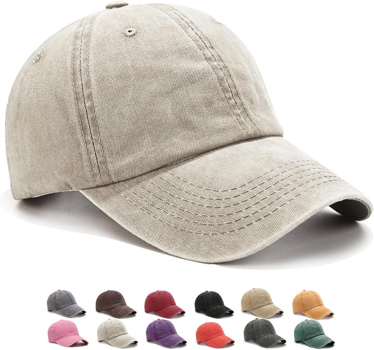 Retro Baseball Caps, Honkbalpet In Washed-Distressed Look, Geschikt voor Buitensporten, voor Mannen en Vrouwen