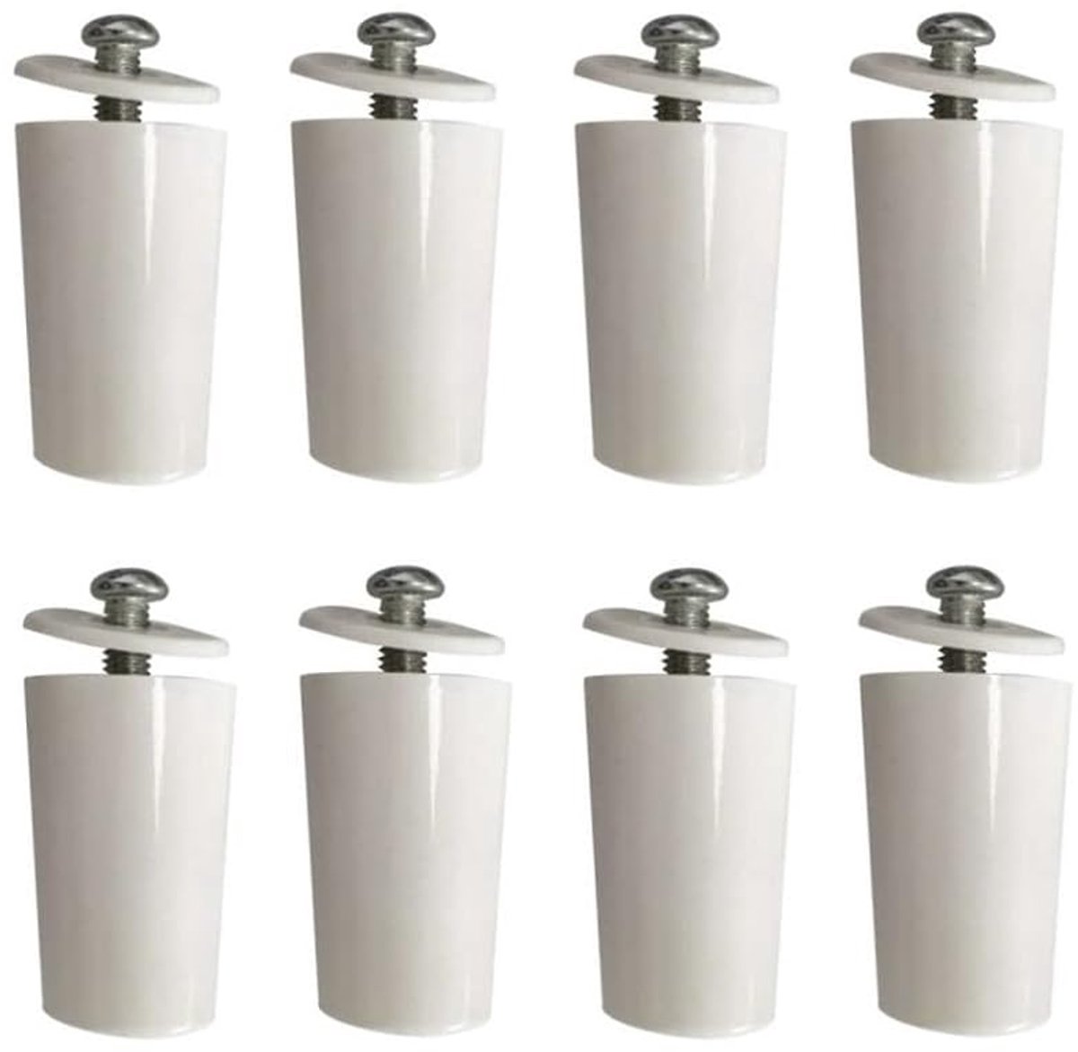 Wit, 40 mm, 8 stuks, bescherming voor jaloezieën, incl. schroeven en sluitringen