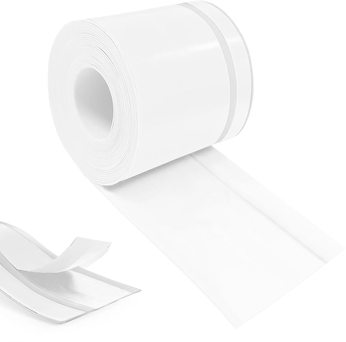 Plint, zelfklevend, zacht pvc, 90 mm x 20 mm x 18 m, flexibele lijsten, zelfklevend, geschikt voor kantoren, werkkamer, keuken, badkamer (wit)