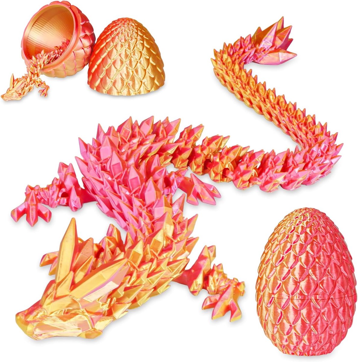 Verrassingsdrakenei met draak aan de binnenkant, cadeaus voor kinderen en volwassenen, 3D-bedrukt fidget-speelgoed, perfect voor Kerstmis, Pasen, verjaardagen, decoratie, stressvermindering