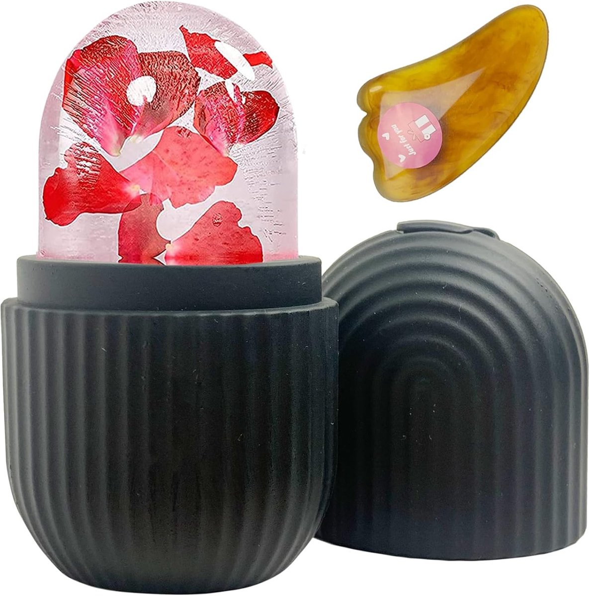 Ice Roller - Zwart - Silicone Ijsroller voor Gezicht en Ogen - Voor het Verminderen van Wallen en Rimpels
