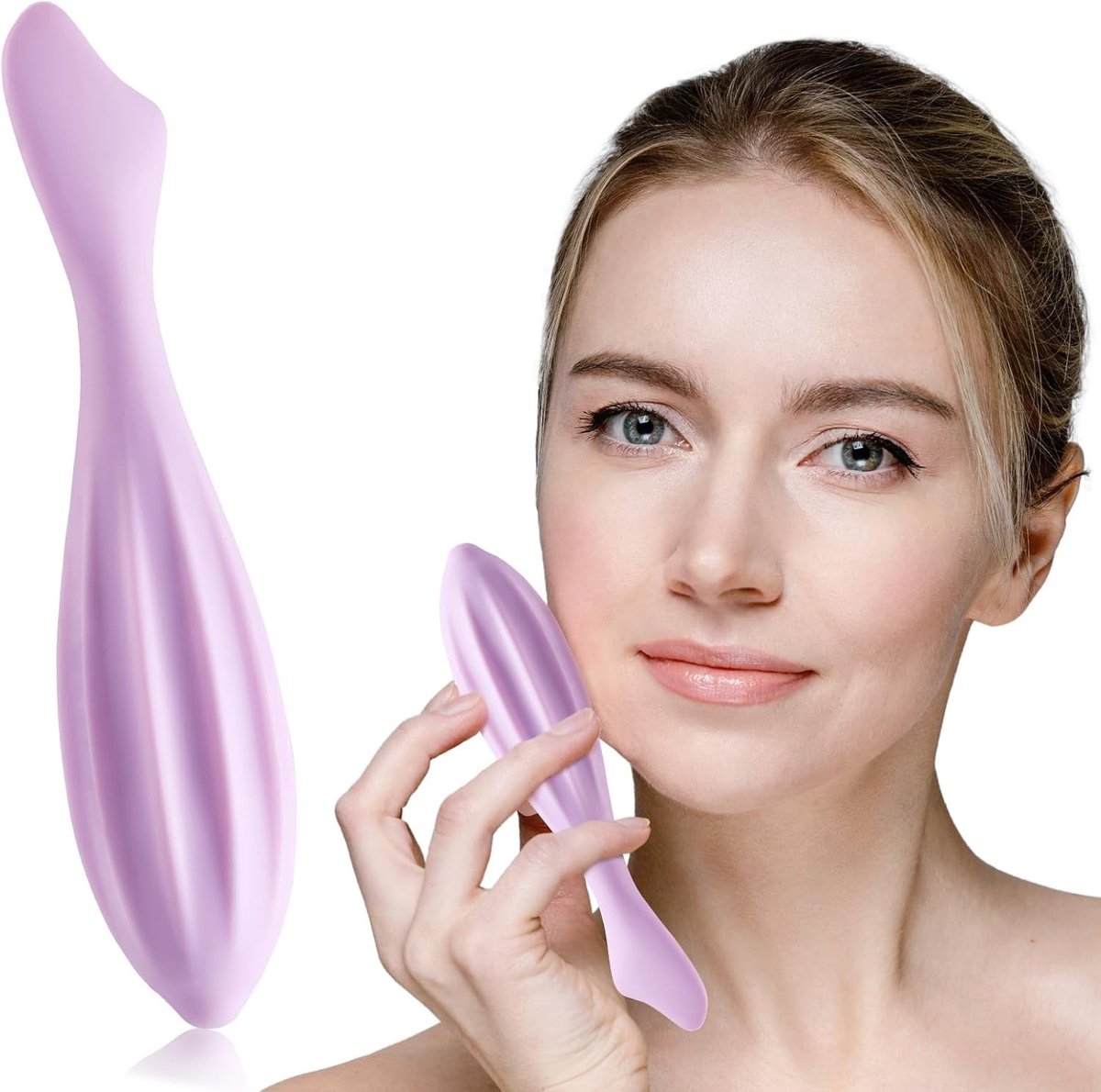 Gezichtsmassageroller - Roze - 17,4 cm - Siliconen Gezichtsmassageapparaat - Voor Huidversteviging en Spierontspanning