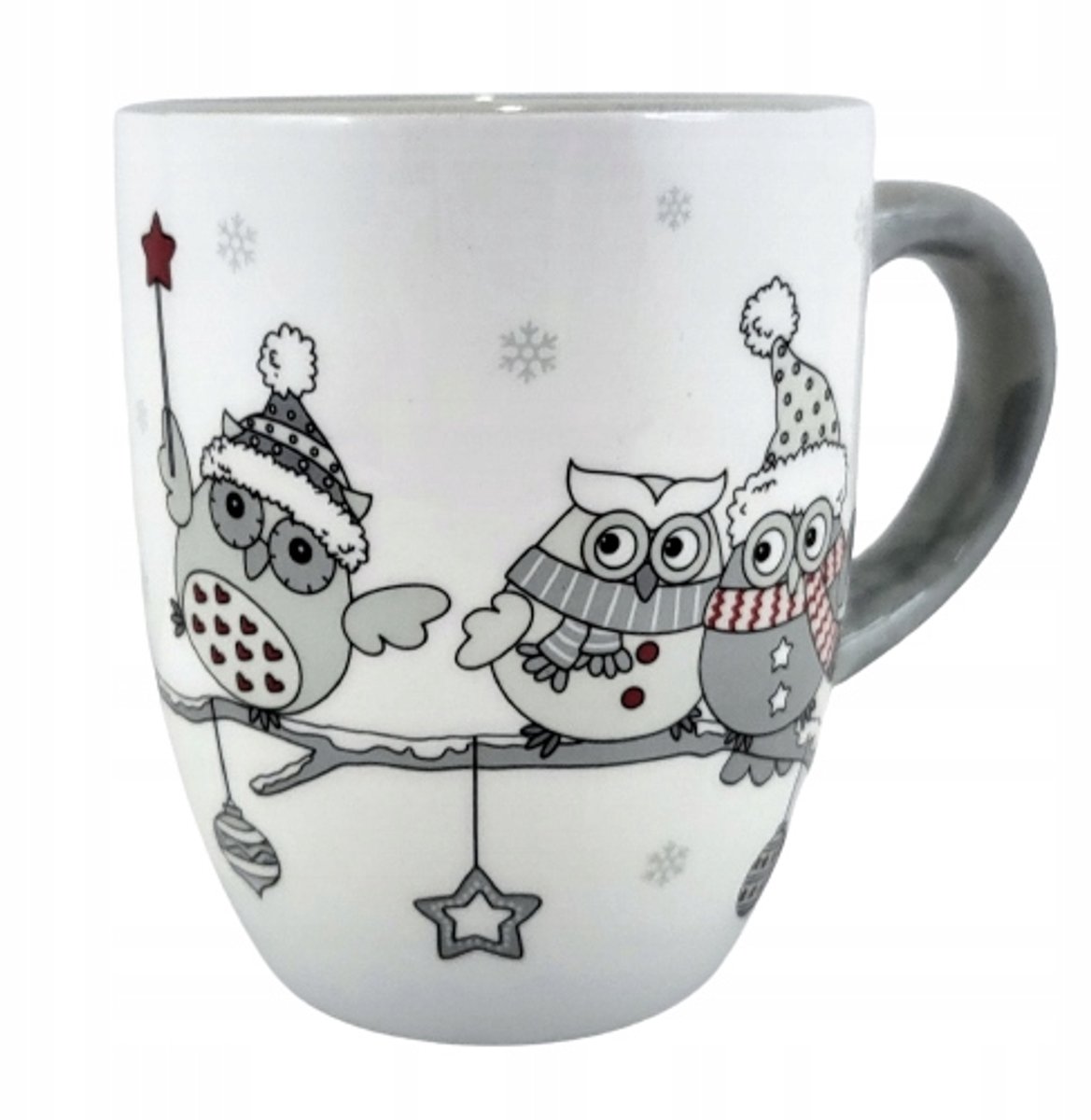 Keramiek Mok met Winterse Uilen - 470 ml