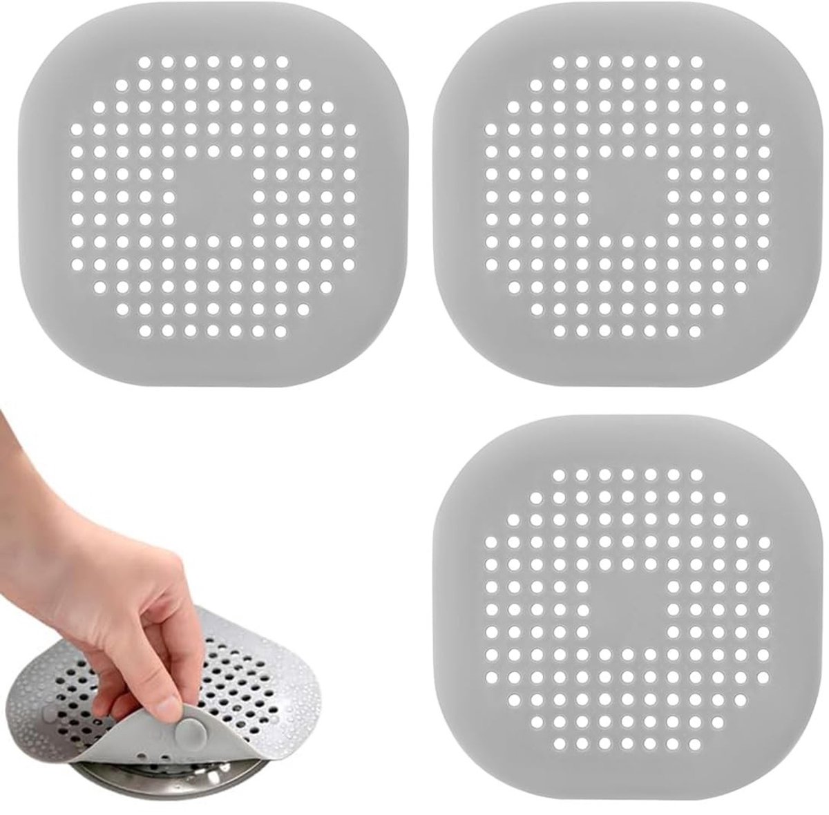 SolidKeus - Set van 3 Afvoerfilters voor Badkamer en Keuken